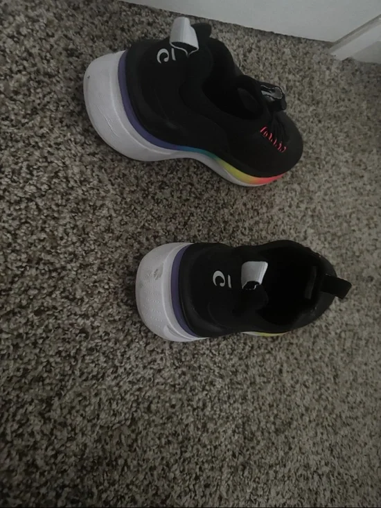 Clove Women’s Black Sneakers with Rainbow Sole - Comfortable Casual Shoes - Picture 3 of 4